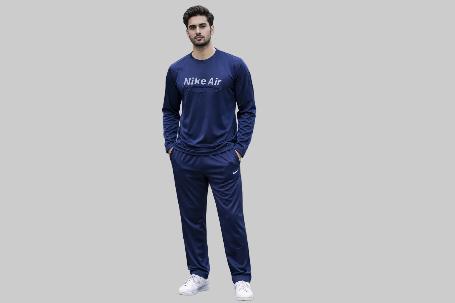 Blue Micro Summer Full Sleeves Track Suit