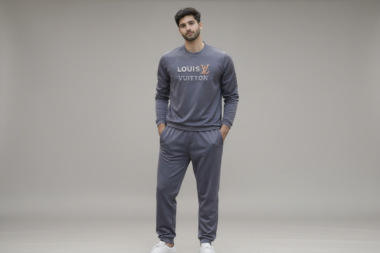 Grey Micro Summer Full Sleeves Track Suit