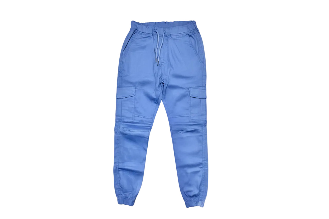 Blue Cotton Cargo Pant