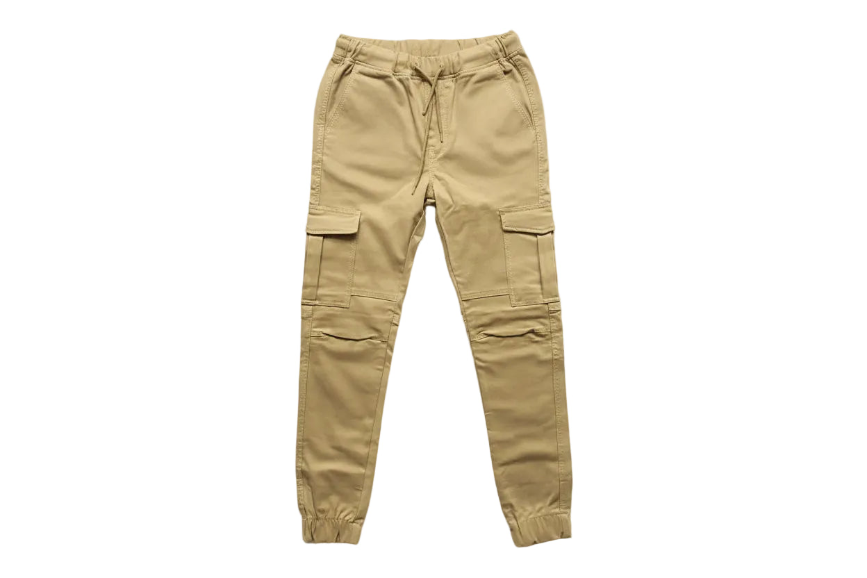 Beige Cotton Cargo Pant